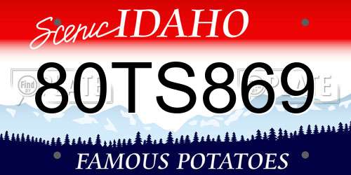 80TS869 Idaho License Plate