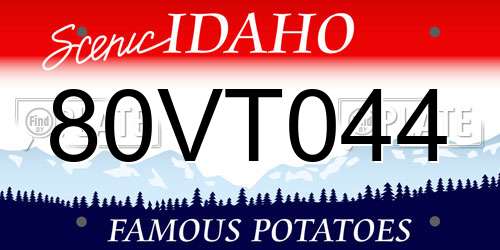 80VT044 Idaho License Plate