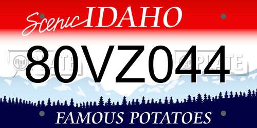 80VZ044 Idaho License Plate