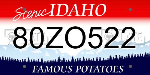 80ZO522 Idaho License Plate