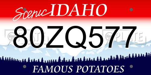 80ZQ577 Idaho License Plate