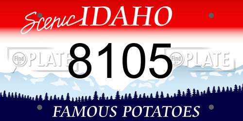 8105 Idaho License Plate
