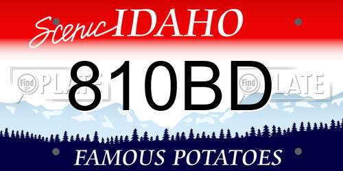 810BD Idaho License Plate