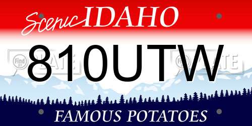 810UTW Idaho License Plate
