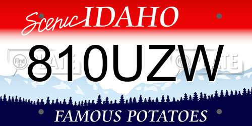 810UZW Idaho License Plate