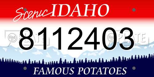 8112403 Idaho License Plate