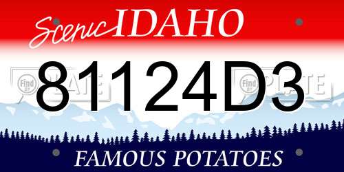 81124D3 Idaho License Plate