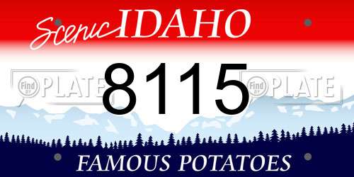 8115 Idaho License Plate