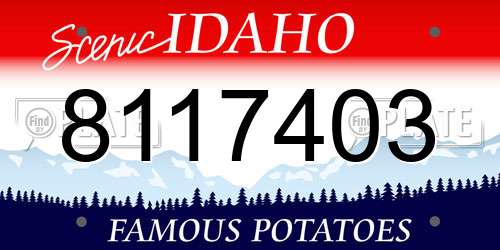 8117403 Idaho License Plate