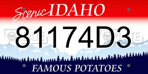 81174D3 Idaho License Plate