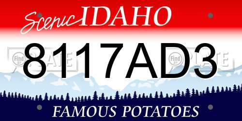 8117AD3 Idaho License Plate