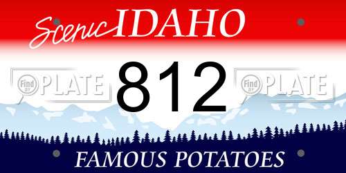 812 Idaho License Plate