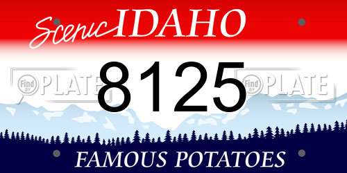8125 Idaho License Plate