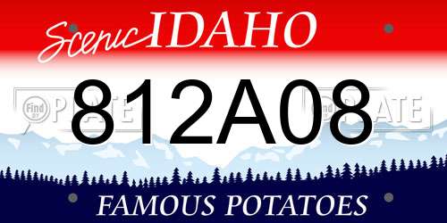 812A08 Idaho License Plate