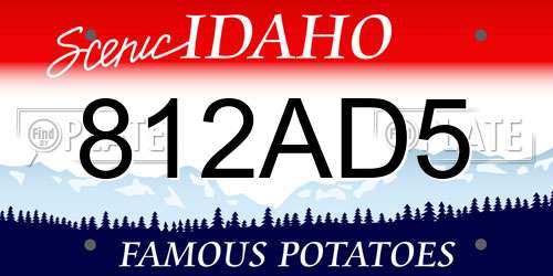 812AD5 Idaho License Plate