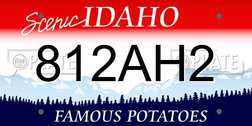 812AH2 Idaho License Plate