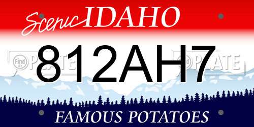 812AH7 Idaho License Plate
