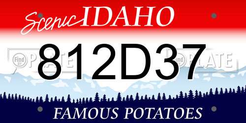 812D37 Idaho License Plate