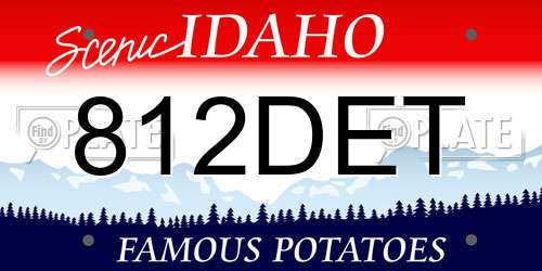 812DET Idaho License Plate