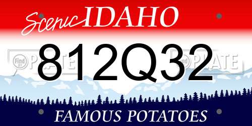 812Q32 Idaho License Plate