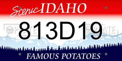 813D19 Idaho License Plate