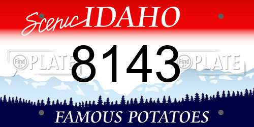 8143 Idaho License Plate