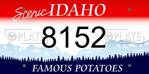 8152 Idaho License Plate