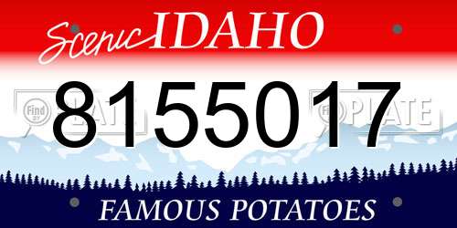 8155017 Idaho License Plate