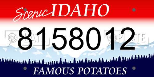 8158012 Idaho License Plate
