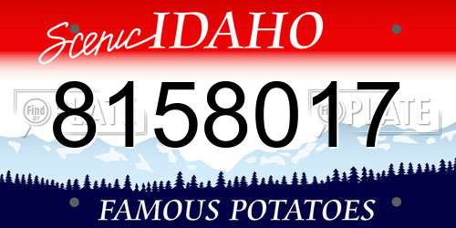8158017 Idaho License Plate
