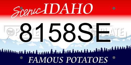 8158SE Idaho License Plate