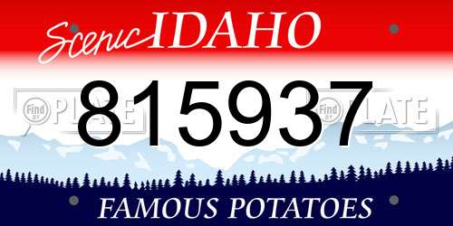 815937 Idaho License Plate