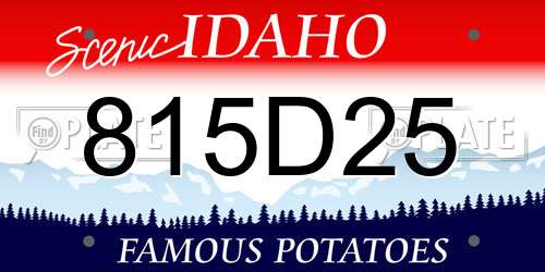 815D25 Idaho License Plate