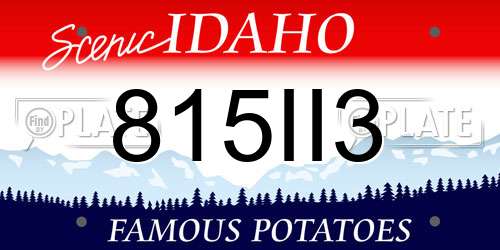815II3 Idaho License Plate