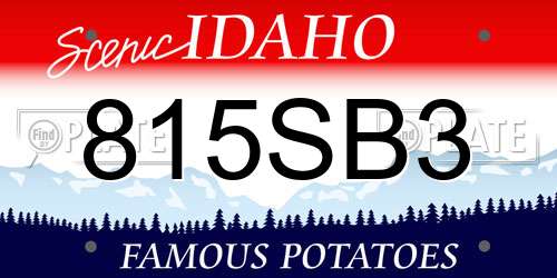 815SB3 Idaho License Plate