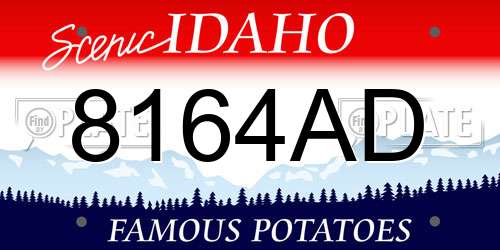 8164AD Idaho License Plate