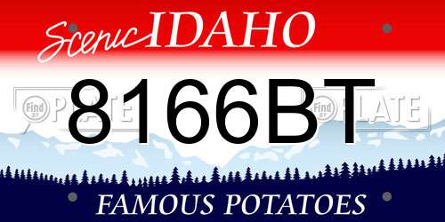 8166BT Idaho License Plate