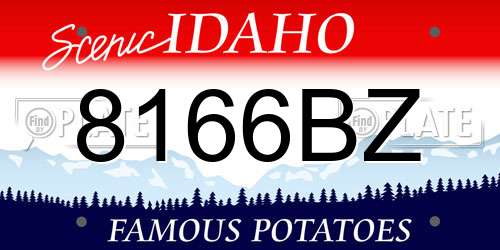 8166BZ Idaho License Plate