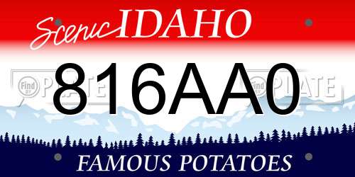 816AA0 Idaho License Plate