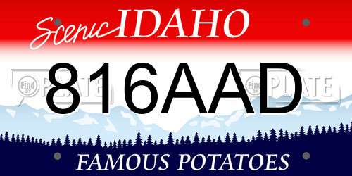 816AAD Idaho License Plate