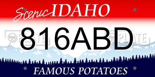 816ABD Idaho License Plate