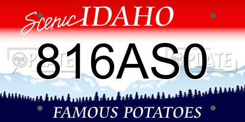 816AS0 Idaho License Plate