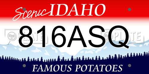 816ASQ Idaho License Plate