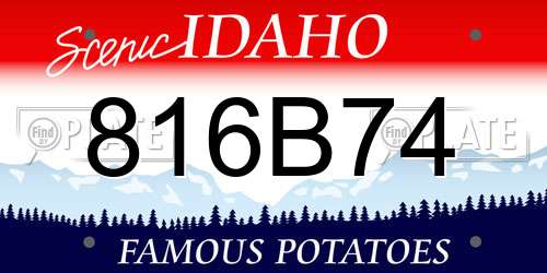 816B74 Idaho License Plate