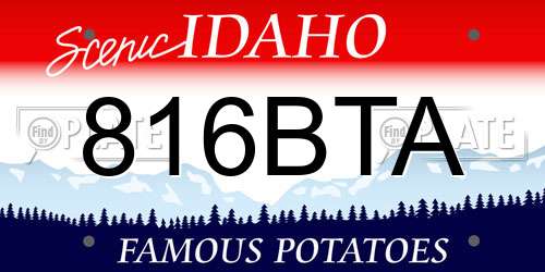 816BTA Idaho License Plate