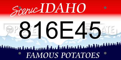 816E45 Idaho License Plate