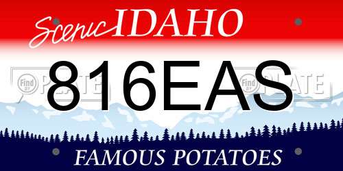 816EAS Idaho License Plate