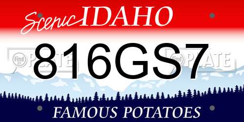 816GS7 Idaho License Plate