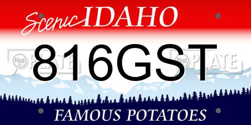 816GST Idaho License Plate