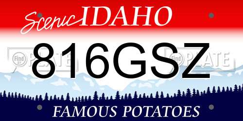 816GSZ Idaho License Plate